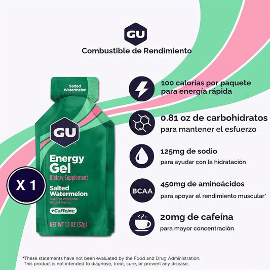 GU Energy Gel + Cafeína — 32g (Unidad)