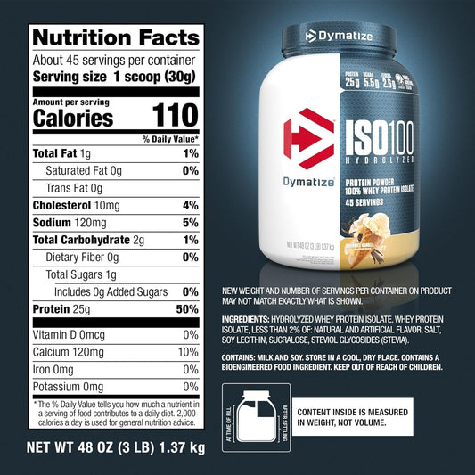 ISO100 Hydrolyzed 100% Whey Protein Isolate Gourmet Vanilla