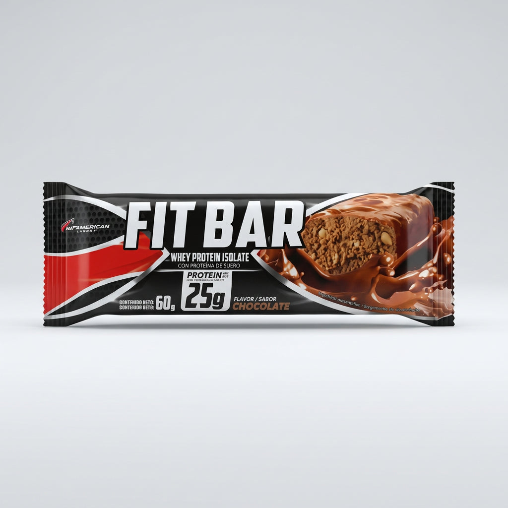 Fitbar Chocolate - Barra de proteína - 25g - Whey Protein Isolate