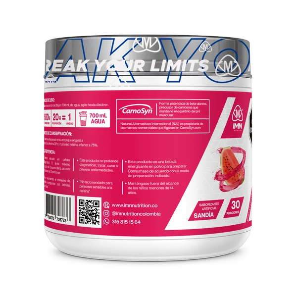 Pre-Entreno Ultimate IMN – 30 Servicios con CarnoSyn Beta-Alanina, Citrulina, Cafeína y Remolacha
