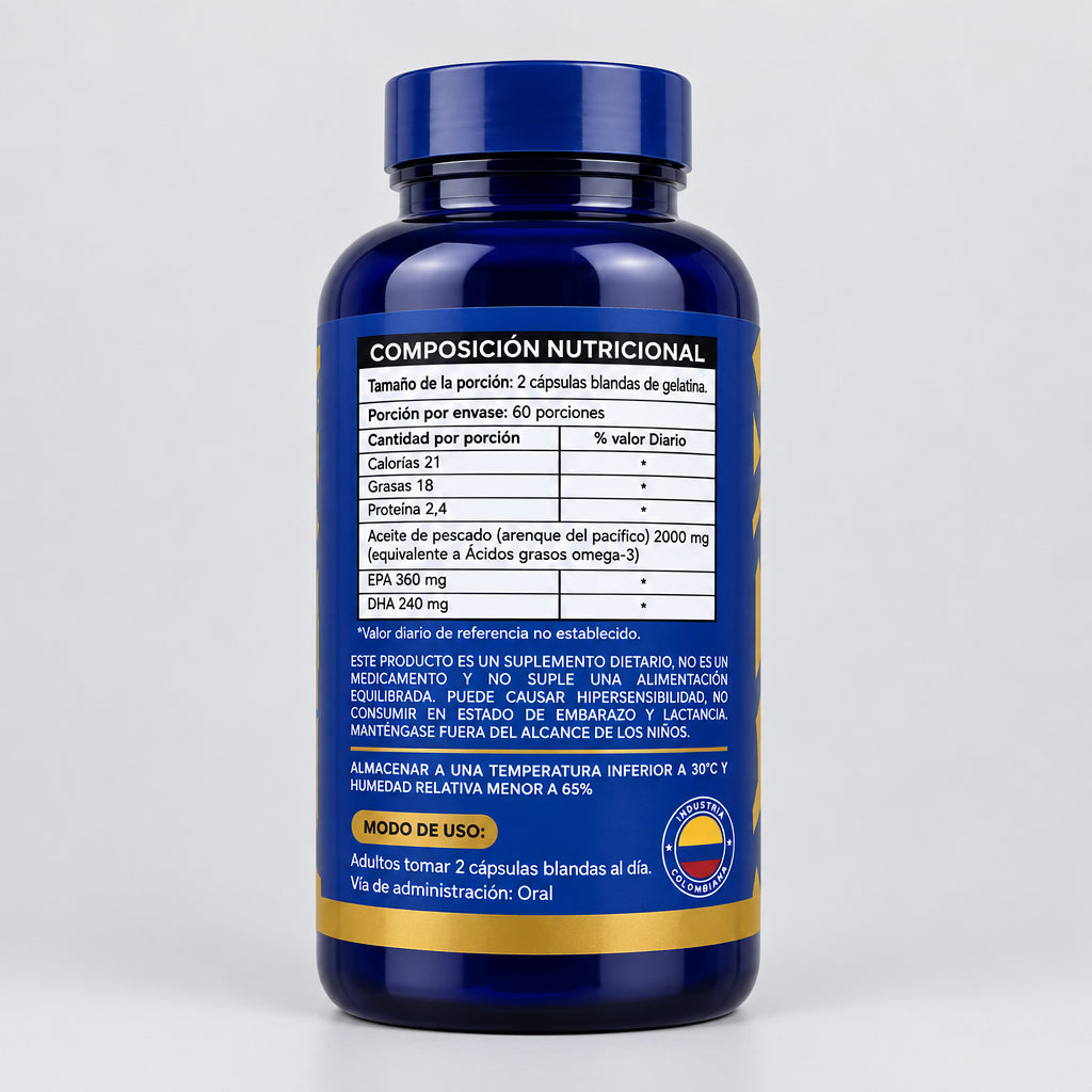 Omega 3 EPA + DHA IMN Lab 120 Cápsulas Blandas – 60 Servicios