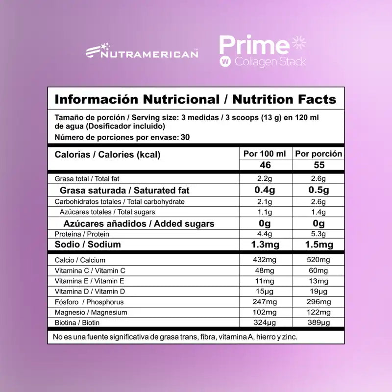Prime W Collagen Stack | 5.000 mg de colágeno hidrolizado para la mujer - 30 Servicios