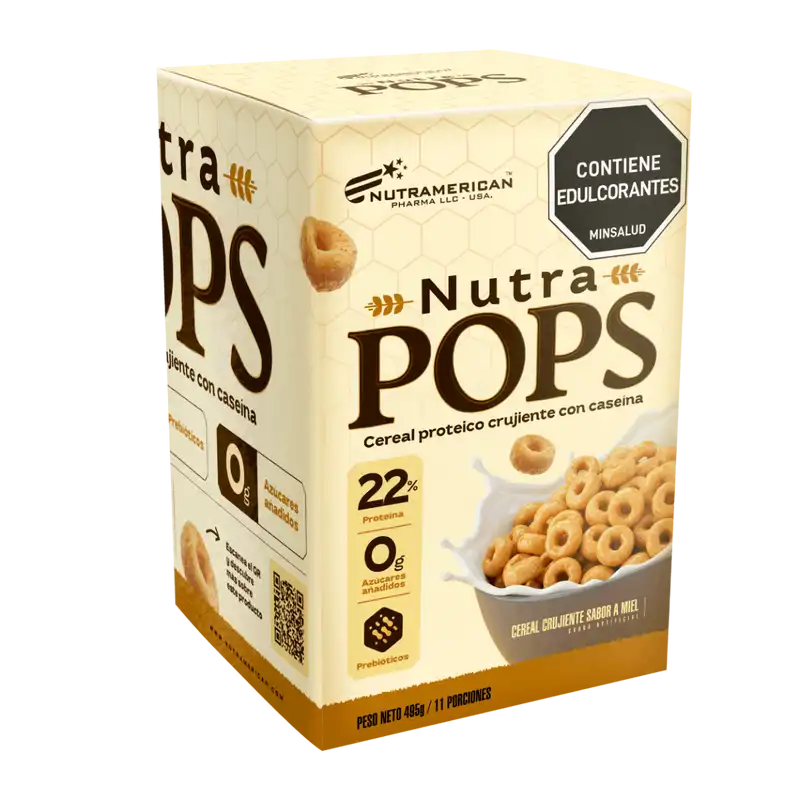 Nutra Pops Nutramerican 495g – Cereal Proteico Crujiente con Caseína