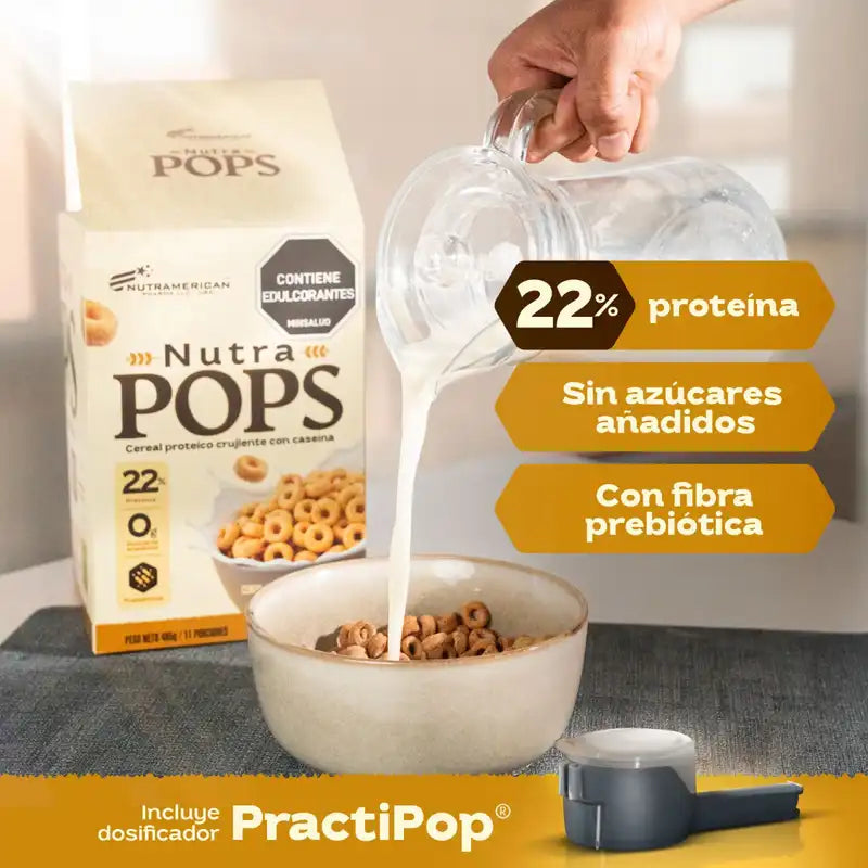 Nutra Pops Nutramerican 495g – Cereal Proteico Crujiente con Caseína