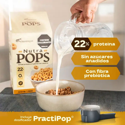 Nutra Pops Nutramerican 495g – Cereal Proteico Crujiente con Caseína