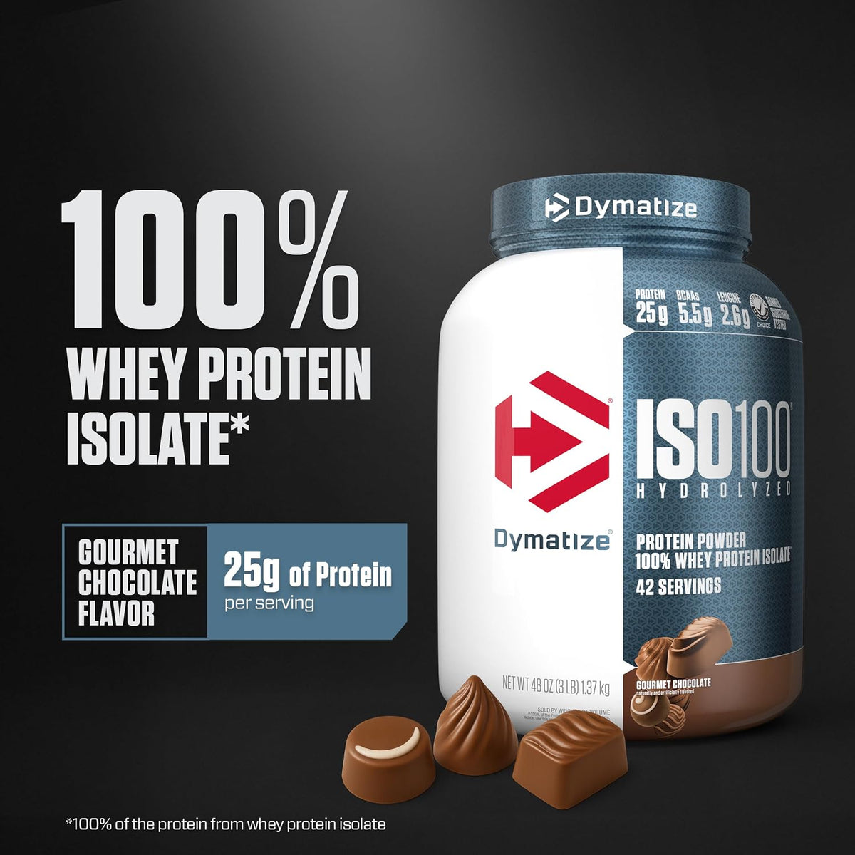 ISO100 Hydrolyzed 100% Whey Protein Isolate Gourmet Chocolate