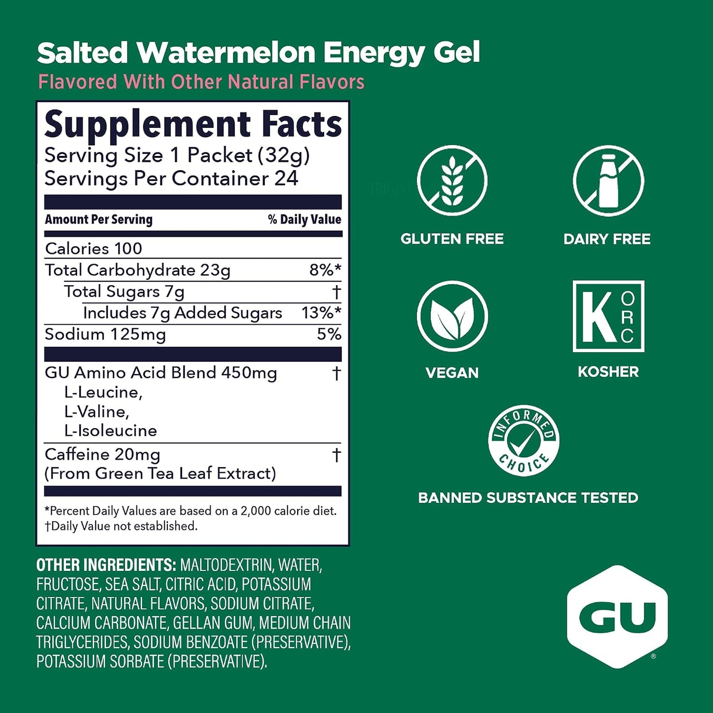 GU Energy Gel + Cafeína — 32g (Unidad)