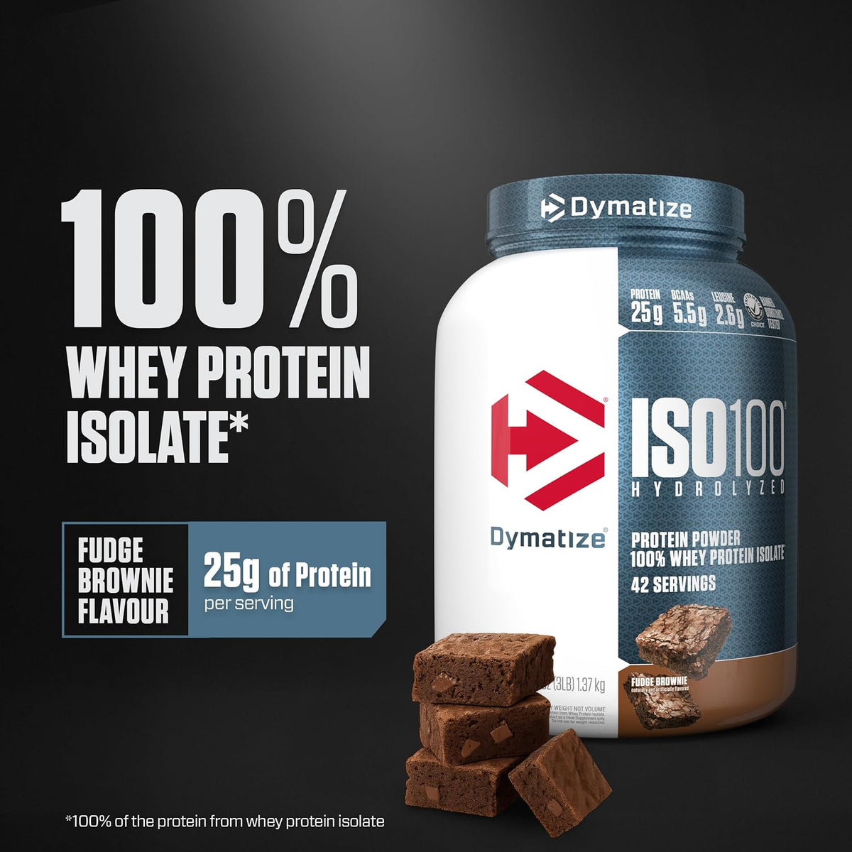 ISO100 Hydrolyzed 100% Whey Protein Isolate Fudge Brownie