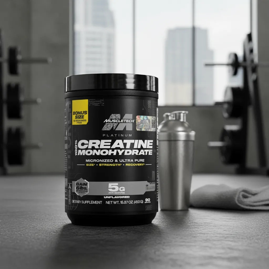 Creatina Platinum MuscleTech (90 Servicios) — 100% Creatina Monohidrato Micronizada (Sin sabor)