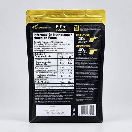 Bi-Pro Classic Nutramerican 910g (2 Lb) – Proteína Aislada Premium