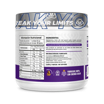 Creatina IMN Bull Sin Sabor – 68 Servicios con Creatina Monohidrato Creapure y Niacina