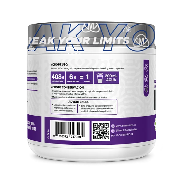 Creatina IMN Bull Sin Sabor – 68 Servicios con Creatina Monohidrato Creapure y Niacina