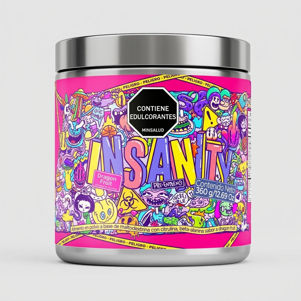Pre-Entreno Insanity Dragon Fruit – Con Citrulina y Beta-Alanina (18 Servicios)