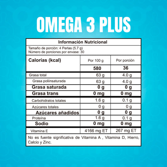 Omega 3 Plus (120 Perlas) — Ácidos Grasos Esenciales + Vitamina E