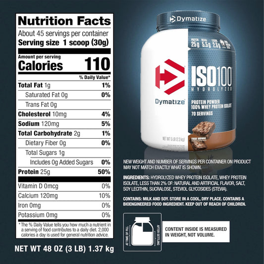 ISO100 Hydrolyzed 100% Whey Protein Isolate Fudge Brownie