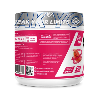 Pre-Entreno Ultimate IMN – 30 Servicios con CarnoSyn Beta-Alanina, Citrulina, Cafeína y Remolacha
