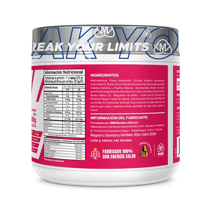 Pre-Entreno Ultimate IMN – 30 Servicios con CarnoSyn Beta-Alanina, Citrulina, Cafeína y Remolacha