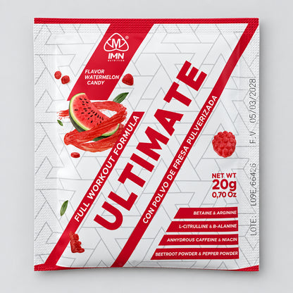 Pre-Entreno Ultimate IMN Nutrition 20g Sobre Monodosis – Con Citrulina, Beta-Alanina y Cafeína