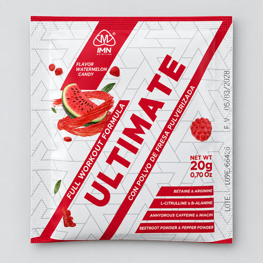 Pre-Entreno Ultimate IMN Nutrition 20g Sobre Monodosis – Con Citrulina, Beta-Alanina y Cafeína
