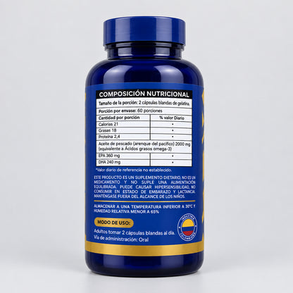 Omega 3 EPA + DHA IMN Lab 120 Cápsulas Blandas – 60 Servicios