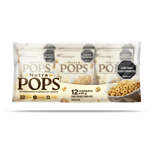 Nutra Pops Nutramerican (Pack x12 Paquetes) – Cereal Proteico Crujiente con Caseína