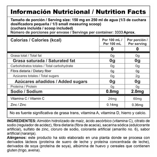 Vitamina C en Polvo Nutra C Nutramerican 500g Sabor Naranja - 3333 servicios